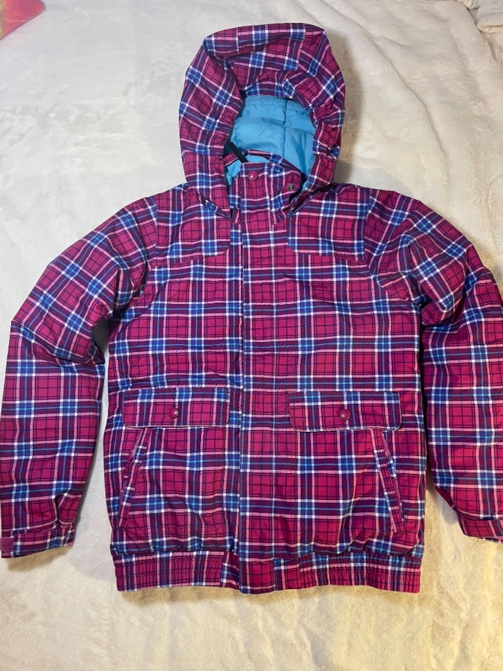 Plaid Burton Snowboard Winter Skiing Jacket Coat Waterproof Youth XL (18)